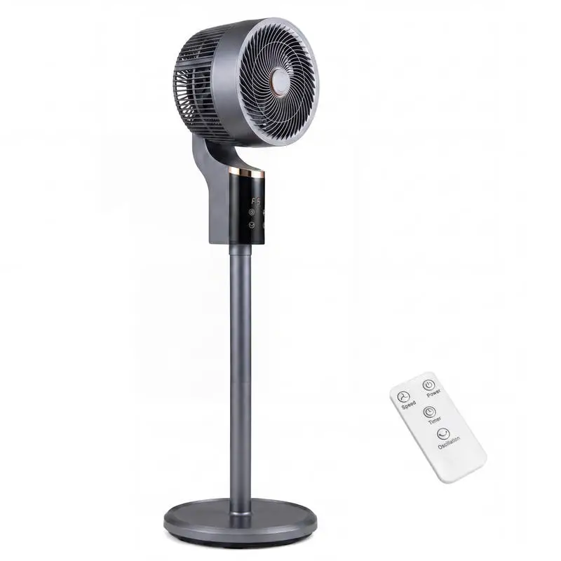 

Compact Oscillating Standing Fan with 70° Oscillation and 90° Tilt for Home Office-Gray
