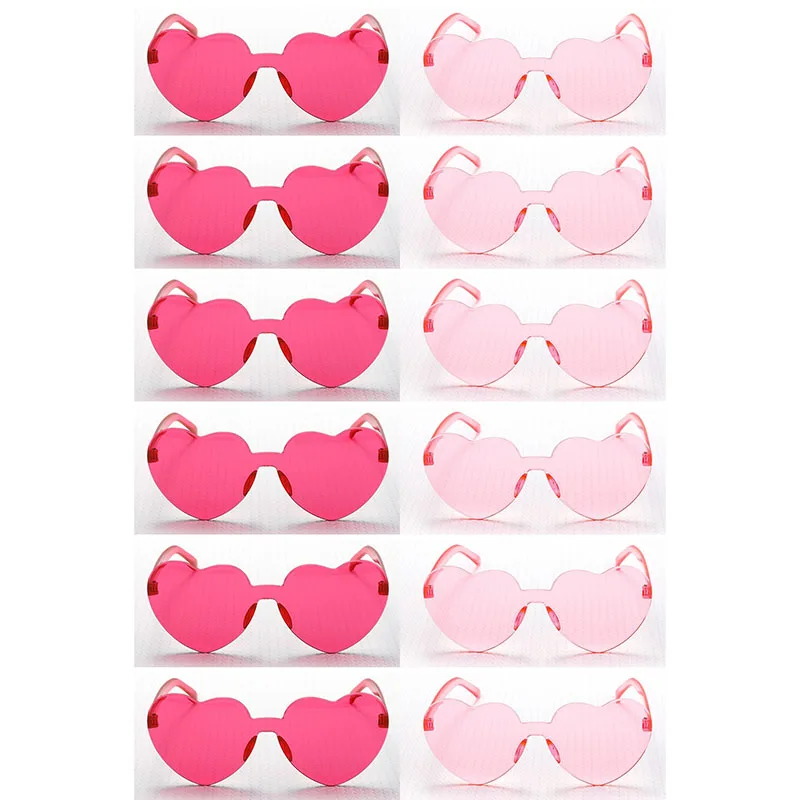 12pcs Heart-Shaped Sunglasses,Valentine's Day Decor,Fun Photo Booth Props,Trendy Accessories for Women,Perfect for Wedding