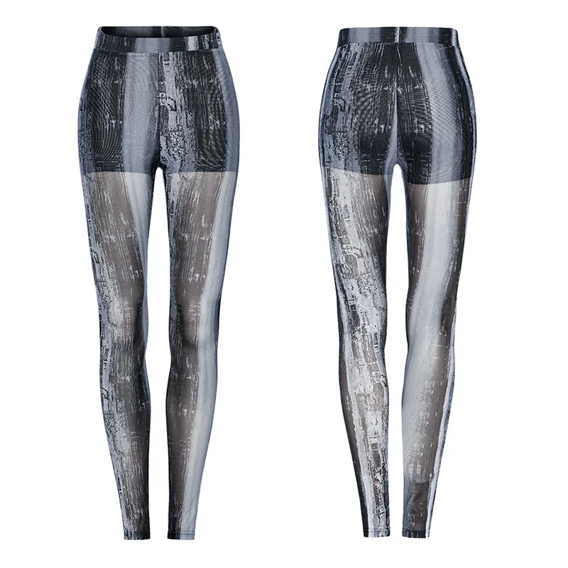 Imagem -03 - Punk Rave Womens The Post-apocalyptic Printing Techwear Apertado Malha Leggings Personalidade Calças Mulheres Cores