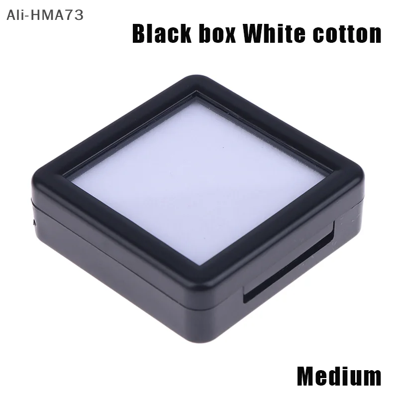 

（YY)1Pc 2025 New Transparent Top Lid Storage Box Coin Jewelry Display Storage Crafts Show Case Holder Container Storage Tool