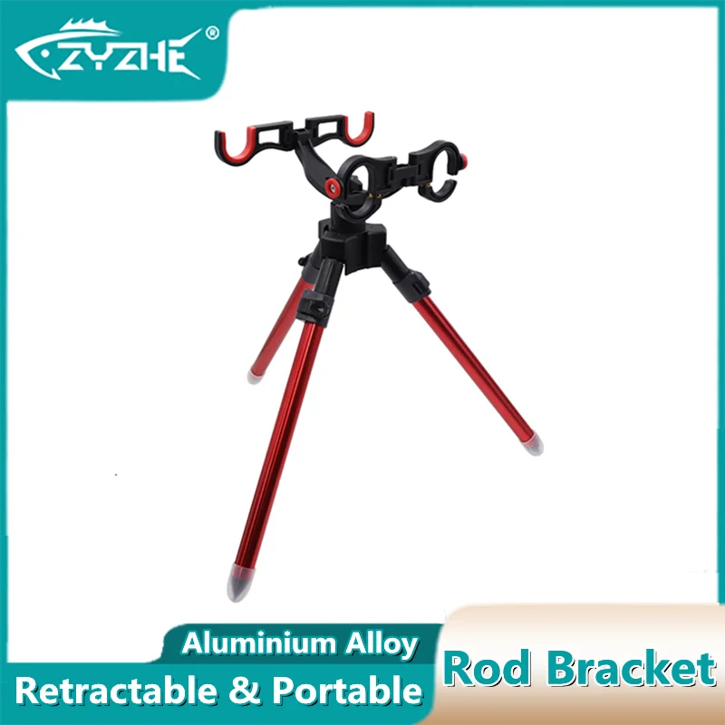 ZYZ Fishing Rod Bracket Sea Fishing Triangle Pole Holder High Strength Aluminium Alloy Retractable & Portable Rod Support Tool