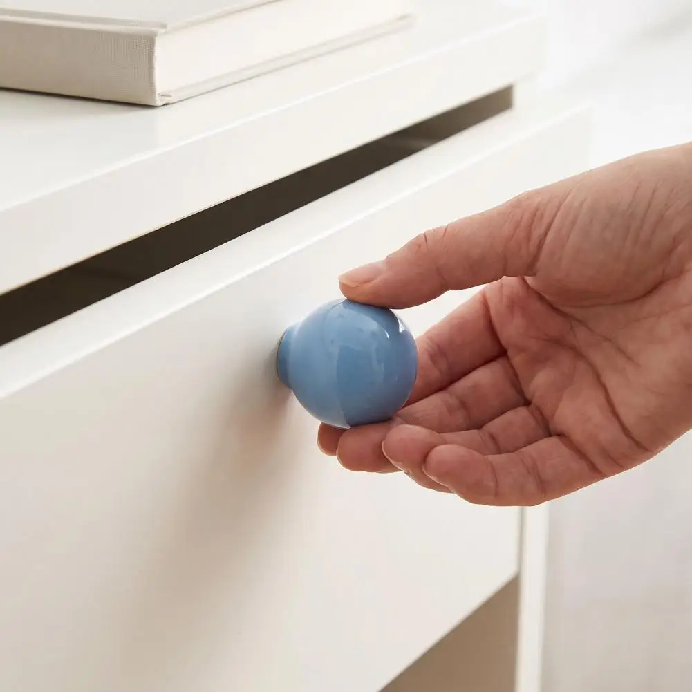 Ceramic Ball Cabinet Knobs Modern Furniture Hardware Colorful Ceramic Ball Knobs Modern Round Drawer Pulls Stylish for Wardrobes