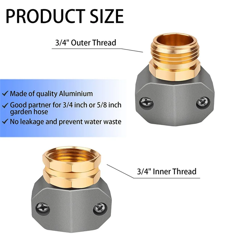 【TODAY-OnLY!】طقم إصلاح خرطوم الحديقة مكون من قطعتين - أطراف خرطوم للذكور والإناث، يناسب أنابيب 3/4 بوصة و5/8 بوصة #4