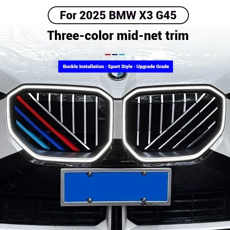 

3Pcs Car Grille Trim Strip For BMW X3 G45 2025 Racing Grille Strip Trim Clip Performance M car Interior Accessories