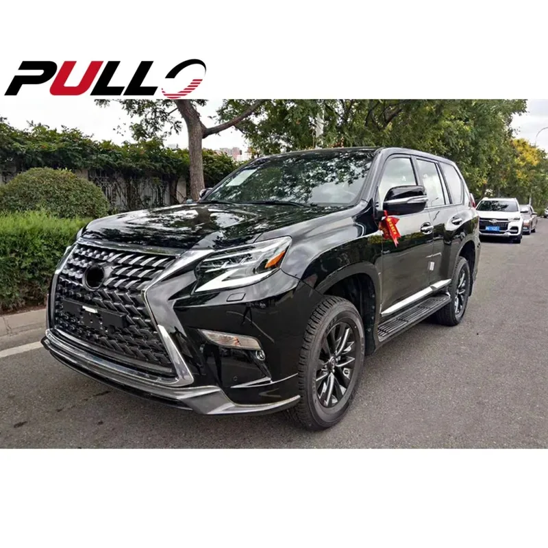 مجموعات هيكل السيارة لـ GX460 2010-2020 الترقية إلى نمط 2021 مع المصد الأمامي الخلفي الجمعية مصبغة هود الحاجز المصابيح الأمامية #2