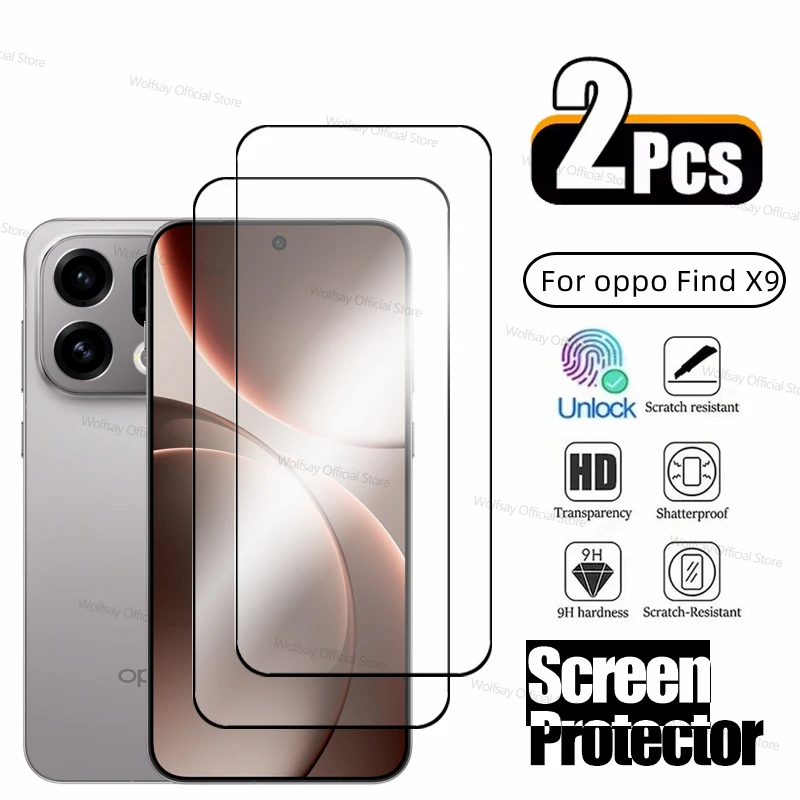 2-4 Uds Protector de pantalla para oppo Find X9 vidrio templado oppo Find X9 X9 Pro cubierta de pegamento completo película de teléfono antiarañazos oppo Find X9