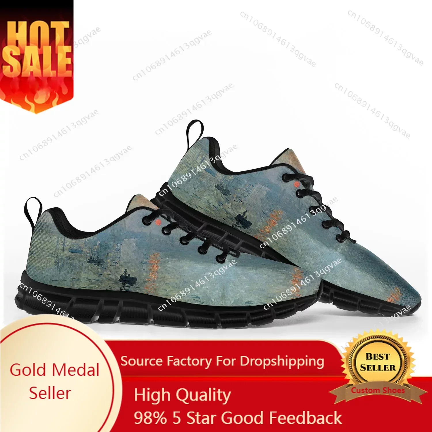 Impression Sunrise Sports Shoes Mens Womens Teenager Kids Children Sneakers High Quality Sneaker Customize DIY Couple Shoe Black