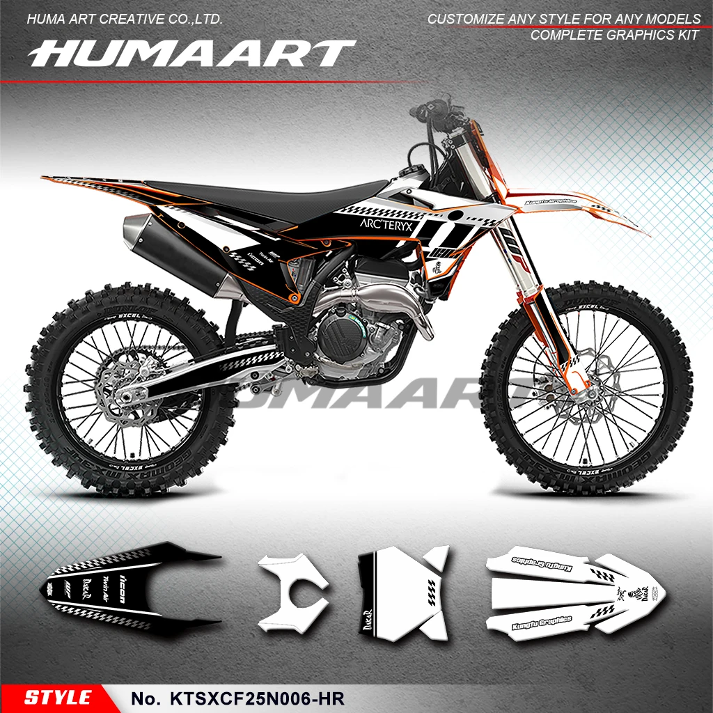 

HUMAART Sticker Sheet Adhesive Decal for KTM 125 250 300 SX SXF XC XCF 2025 2026 & SXF 250 FACTORY EDITION 2024, KTSXCF25N006-HR