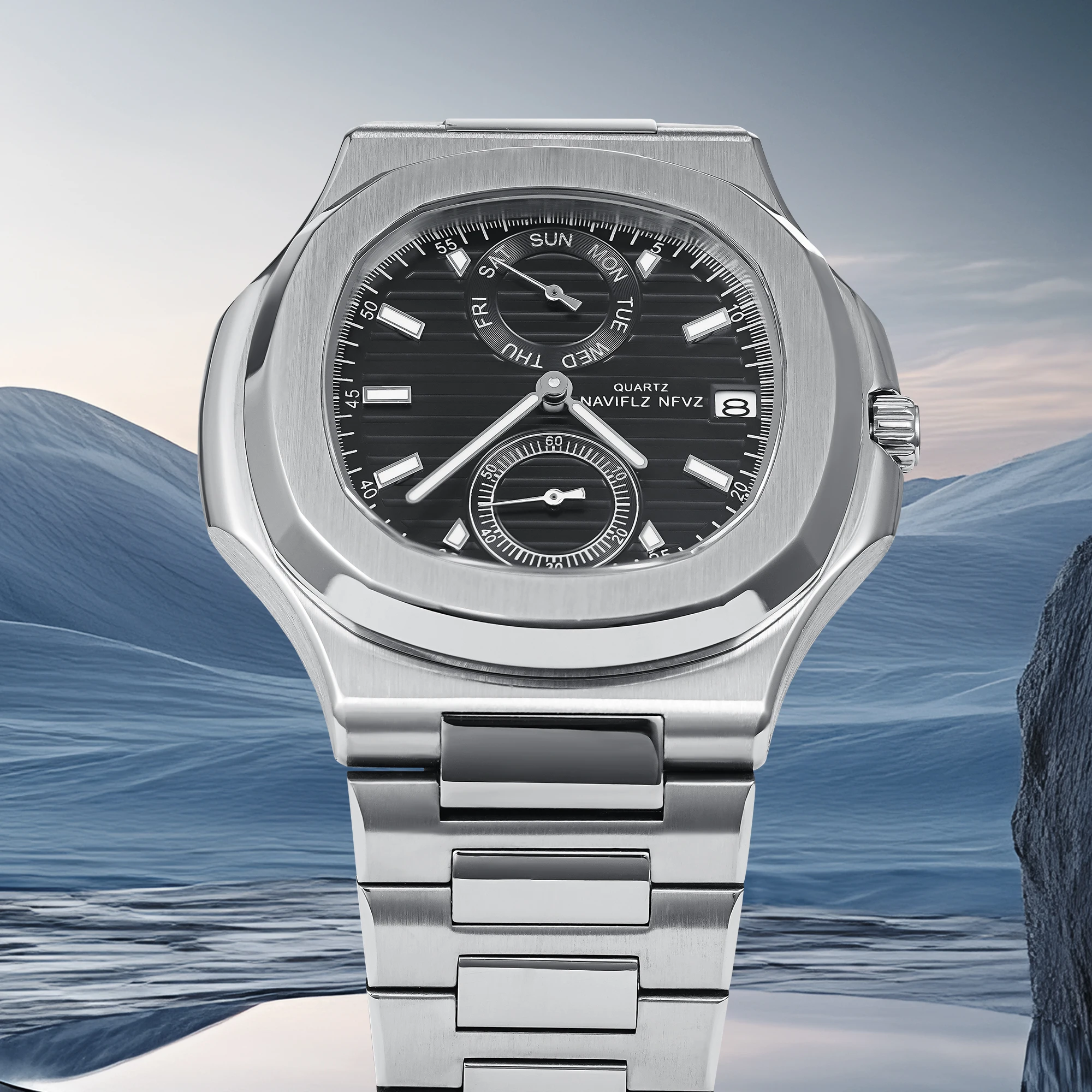 

Дропшиппинг 2025: Самые продаваемые мужские наручные часы NAVIFLZ NFVZ, кварцевые спортивные часы из нержавеющей стали, водонепроницаемые