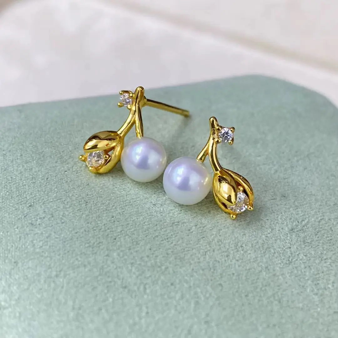 Wholesale S925 Sterling Silver Earrings Mount Findings Settings Base Mounting Parts Accessory for 4-5mm Pearls 5 pairs/lot