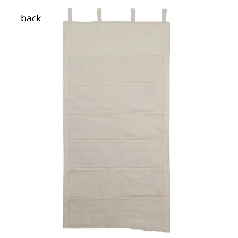 Cotton Canvas Storage Bag Wall Hung Christmas Advent Calendar Long Storage Bags Embroidered Arabic Numerals 24 Storage Pocket