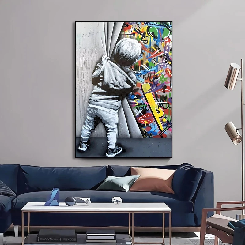 Balloon Girl Banksy Art Canvas Painting Mural Follow Your Dreams Pop Graffiti Poster Living Room Bedroom Bar Home Decoration