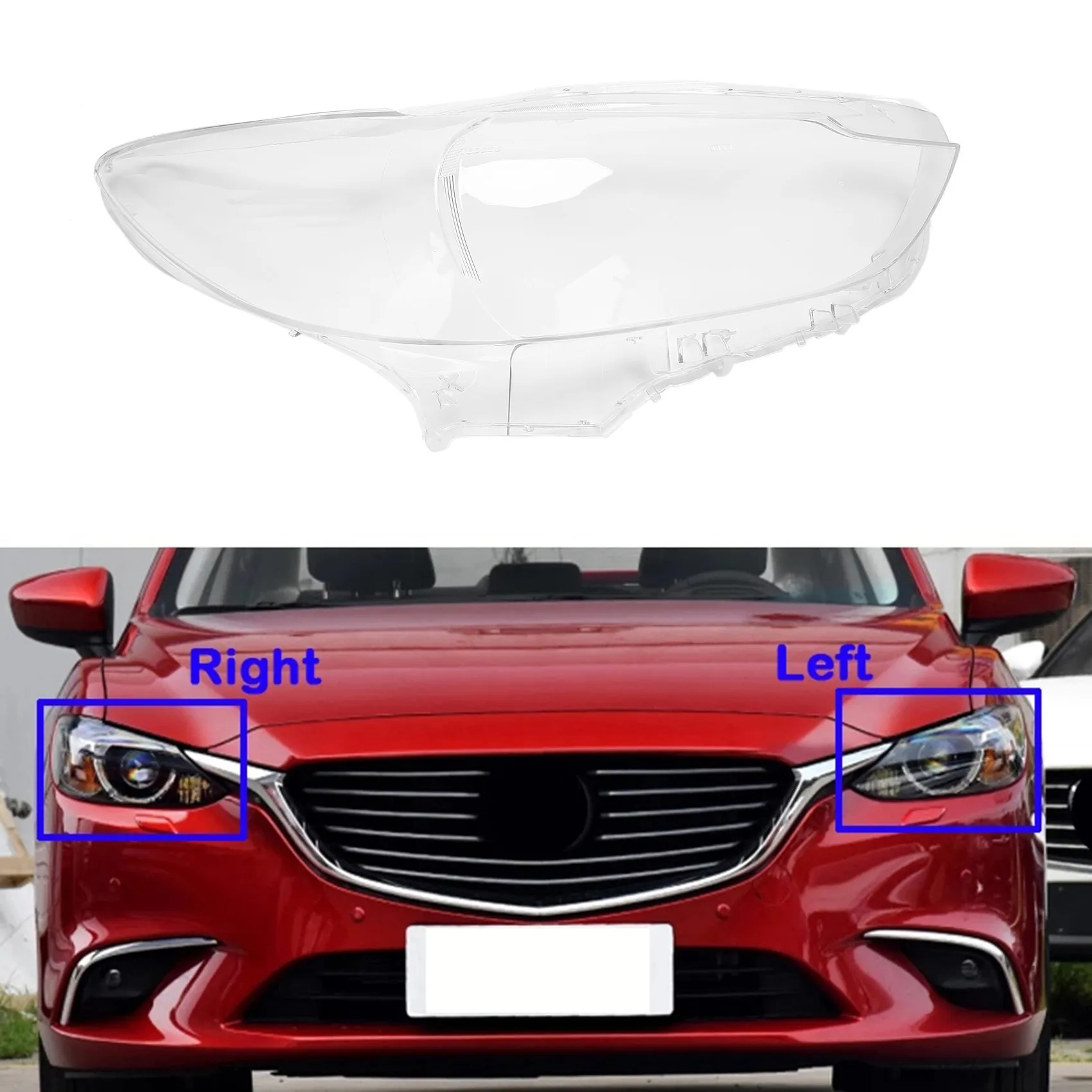 Car Right Headlamp Transparent Lampshade Headlight Shell Cover Lens Mask for Mazda 6 Atenza 2013- 2016