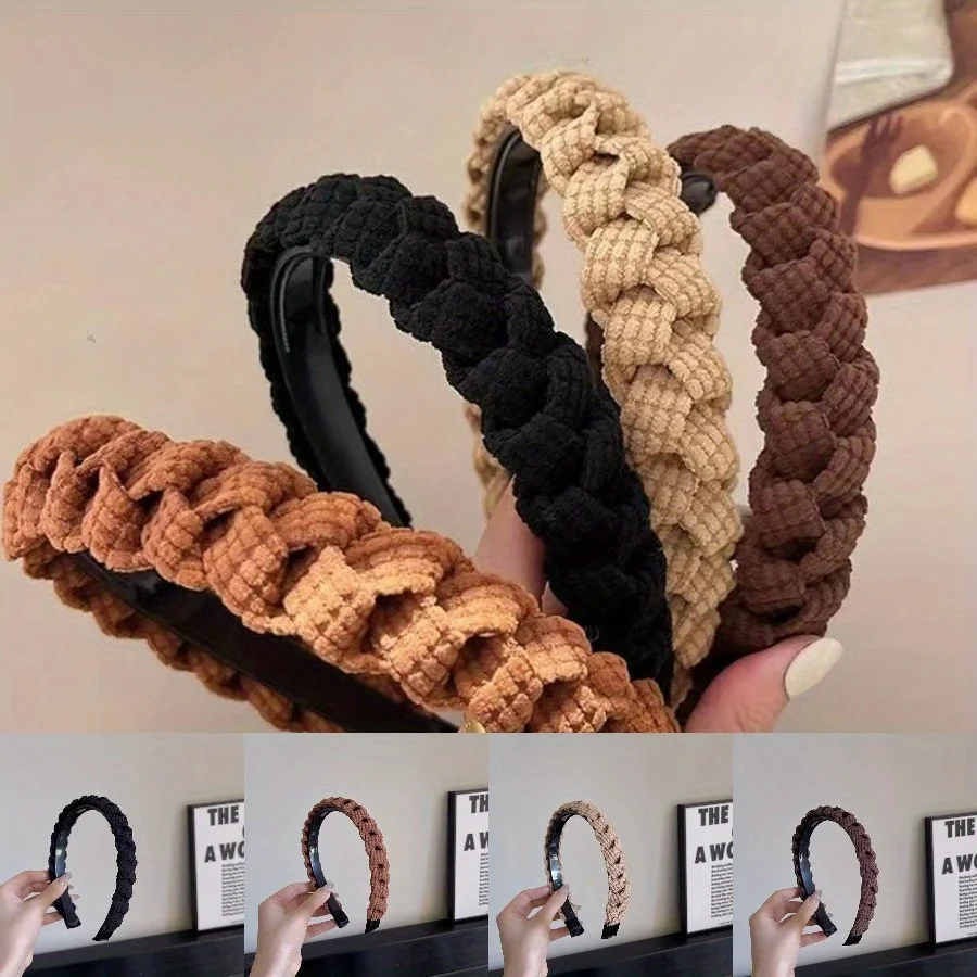 

Braided Hair Band for Face Washing Non-Slip Hair Loss Prevention Delicate Design Women Girls Daily Skin Care Hair Accessories