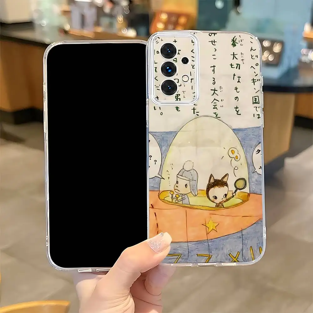 Phone Case For Samsung S24,30,21,22,23,20 FE,lite,PIus,Ultra,5G,Note,9,10 Y-Yoshitomo Cute Nara Transparent Cover