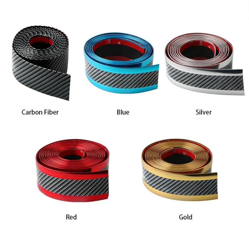 Car Stickers Anti Scratch Door Sill Protector Rubber Strip Carbon Fiber Car Threshold Protection Bumper Film Sticker Car Styling