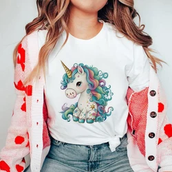 Boys Unicorn Floral T-shirts Cartoon Printed Girls Tees Children Tops Short-sleeve Clothes For Summer Kids Outfits Kids Girls