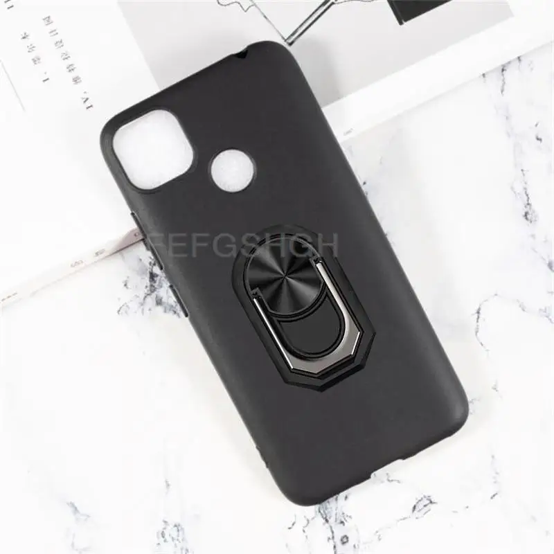 For Itel Vision 1 Case 6.09'' Back Finger Ring Soft TPU Silicone Case For Itel Vision 1 Cases Vision1 P36 Play L6005 Phone Cover