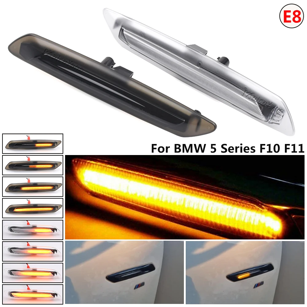 2PCS Sequential Dynamic LED Turn Signal Side Marker Light For BMW 5 Series F10 F11 528i 528iX 535i 535iX 550i 550iX Hybrid 5