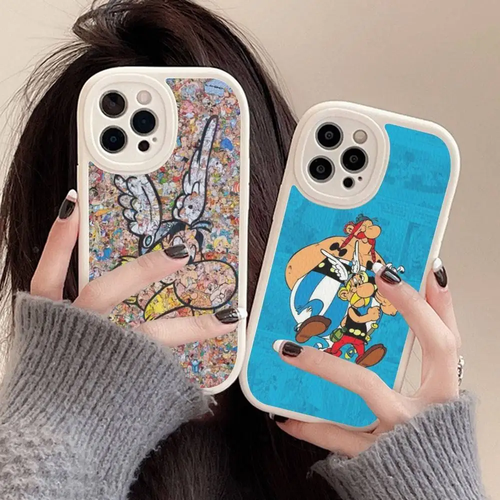 Funda de Cuero Asterix O-Obelixs para iPhone 16 15 14 13 12 11 Pro Max Plus