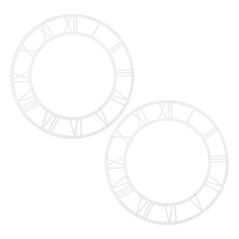 

2Pcs Roman Numeral Wall Clock Elegant Round Acrylic Mirror Stickers Decorative Clock Dial Decals for Living Room Hotel Entryway