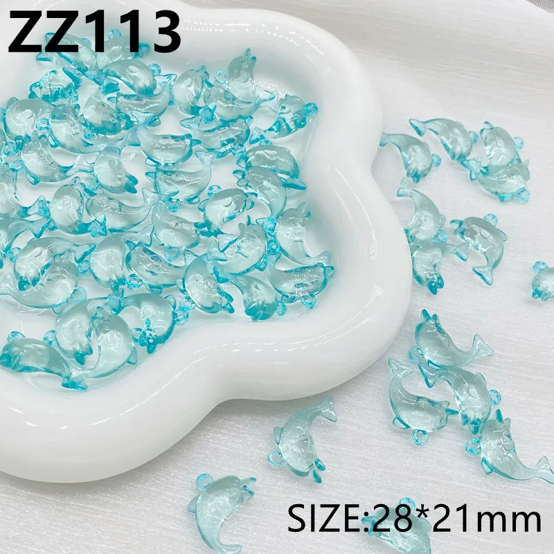 NEW 20pcs 28*21mm Acrylic Simulation Pendant Dolphin With Holes Cute DIY Necklace Bracelet Accessories Material ZZ113