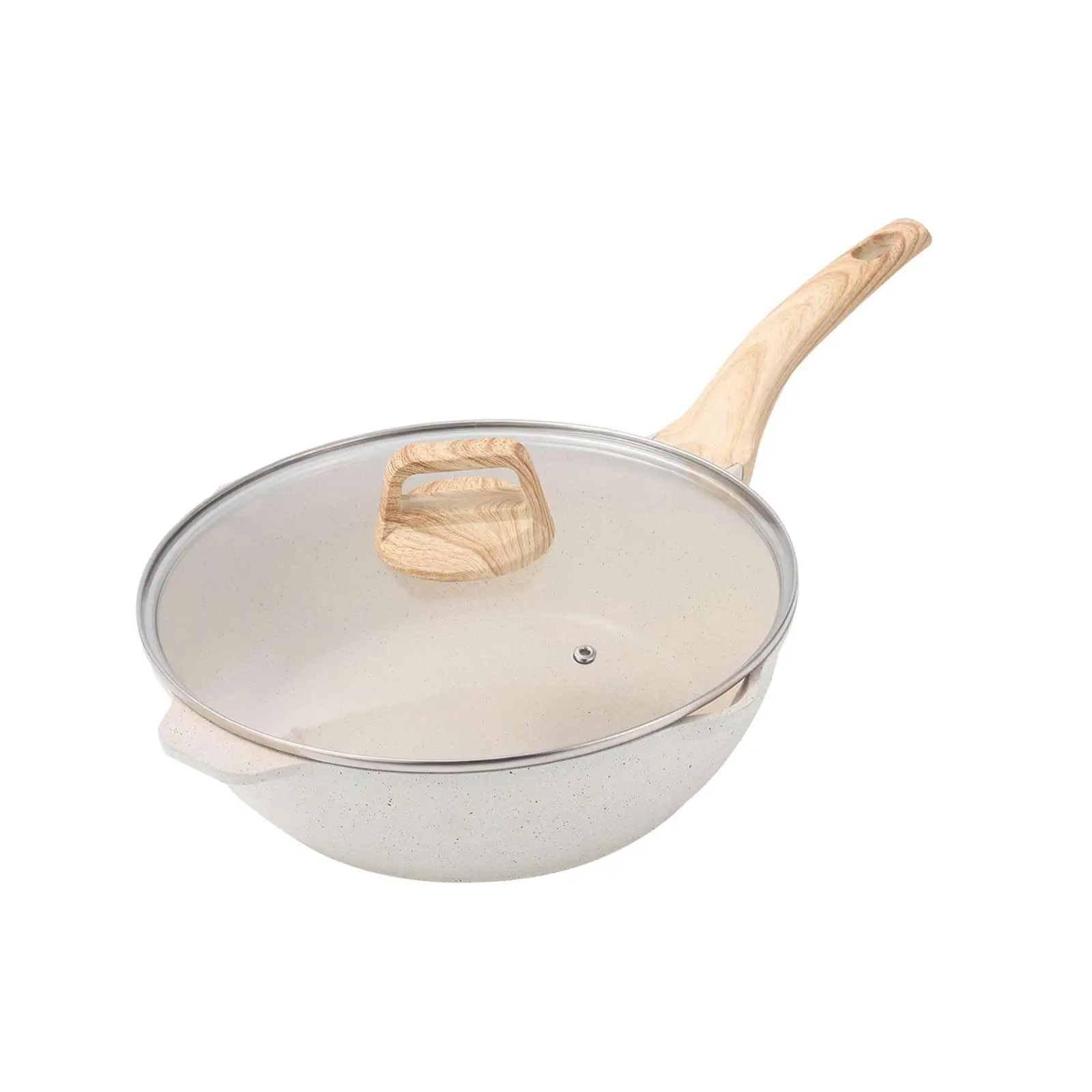 24cm Deep Frying Pan Non Stick with Lid for Daily Cooking Versatile Cookware