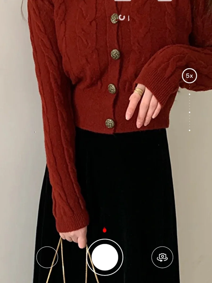 

Тяжелый вязаный свитер ручной работы Morris с квадратным воротником, свободный тканый длинный кардиган све, улучшающий белый, удобный крой