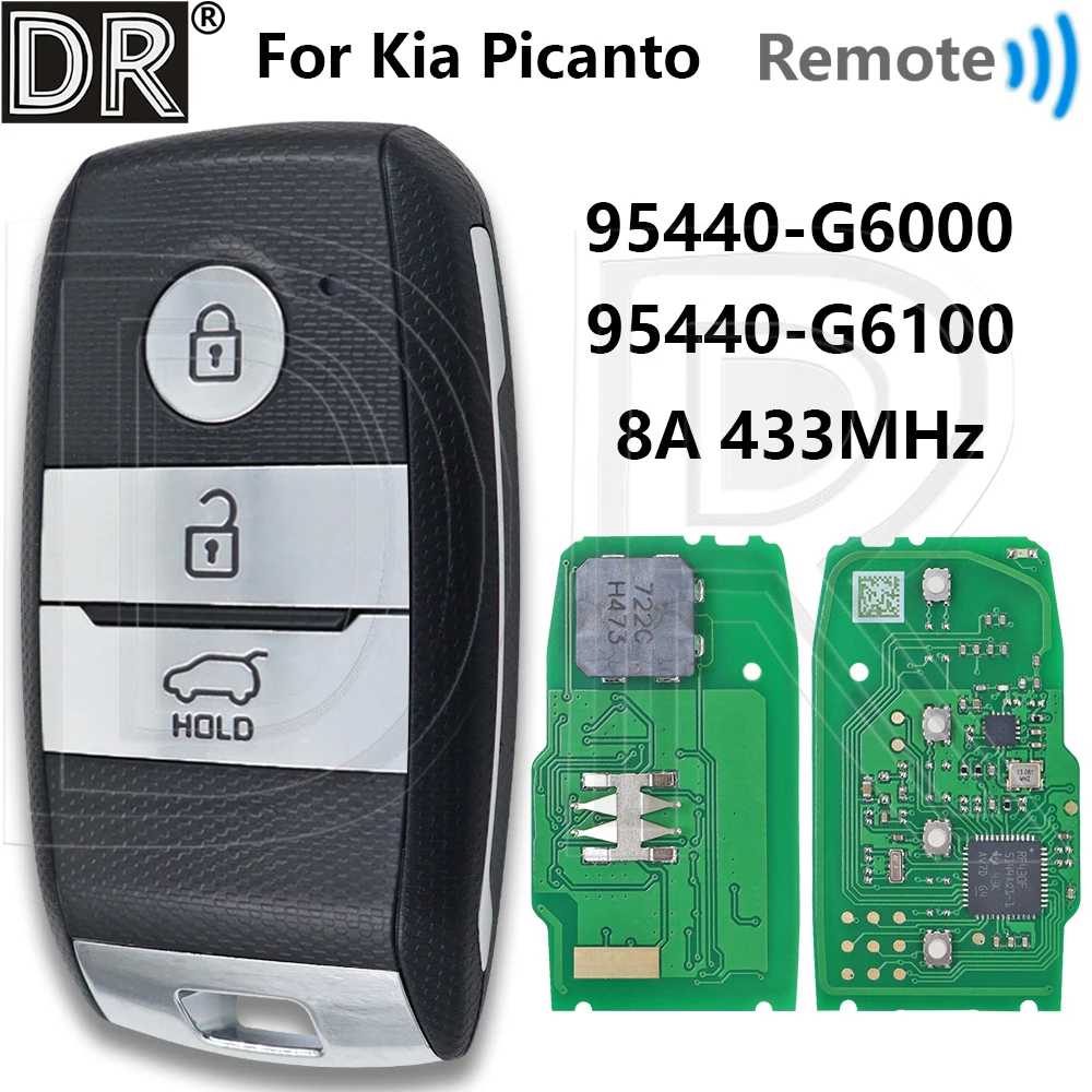 

Great 8A Chip 433MHz 95440-G6000 95440-G6100 Proximity Car Remote Control Key For Kia Picanto 2017 2018 2019 2020 2021