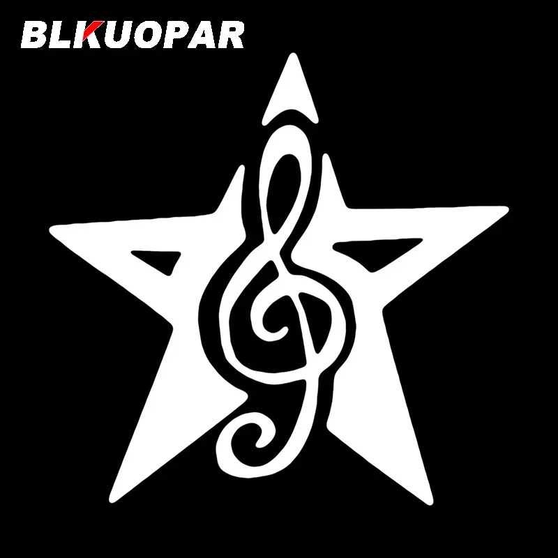 BLKUOPAR Five Pointed Star Musical Note Car Stickers Sunscreen Creative Decal Personality Windows Motorcycle Vinyl Car Wrap