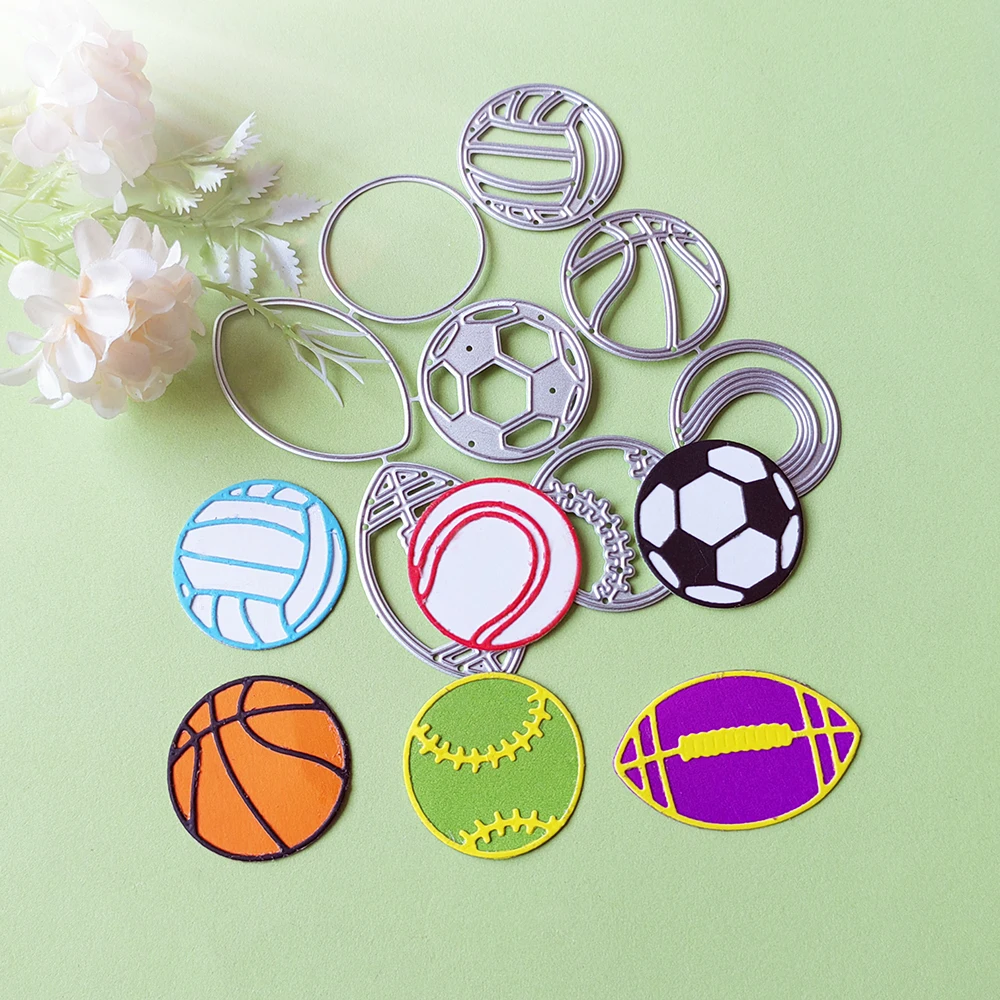 New 6 sports ball categories cutting dies scrapbook decoration embossed photo album decoration card making DIY crafts