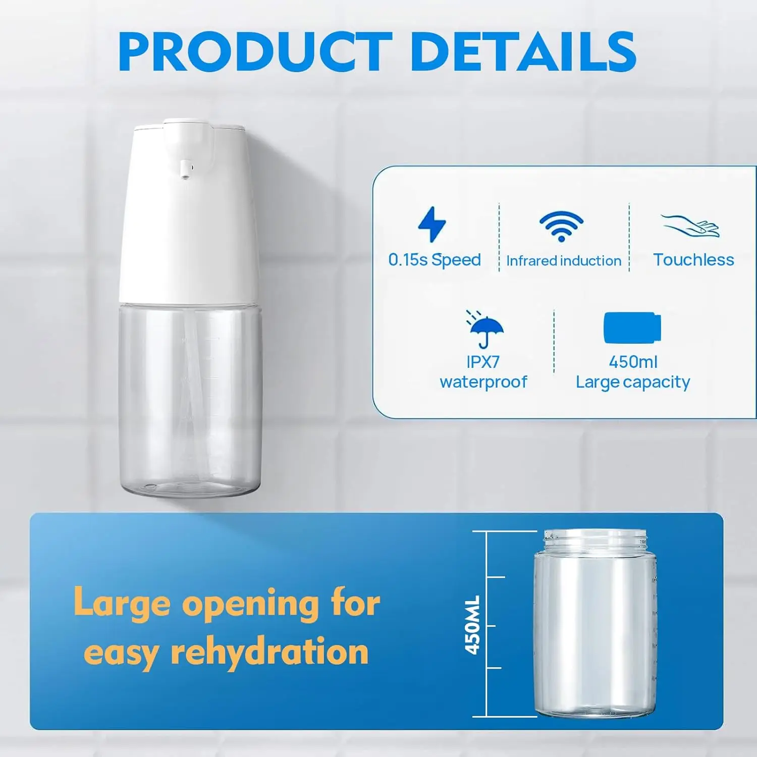 USB Breathing Light Automatic Infrared Sensor Soap Liquid Dispenser Intelligent Hand Soap Liquid Foam Machine