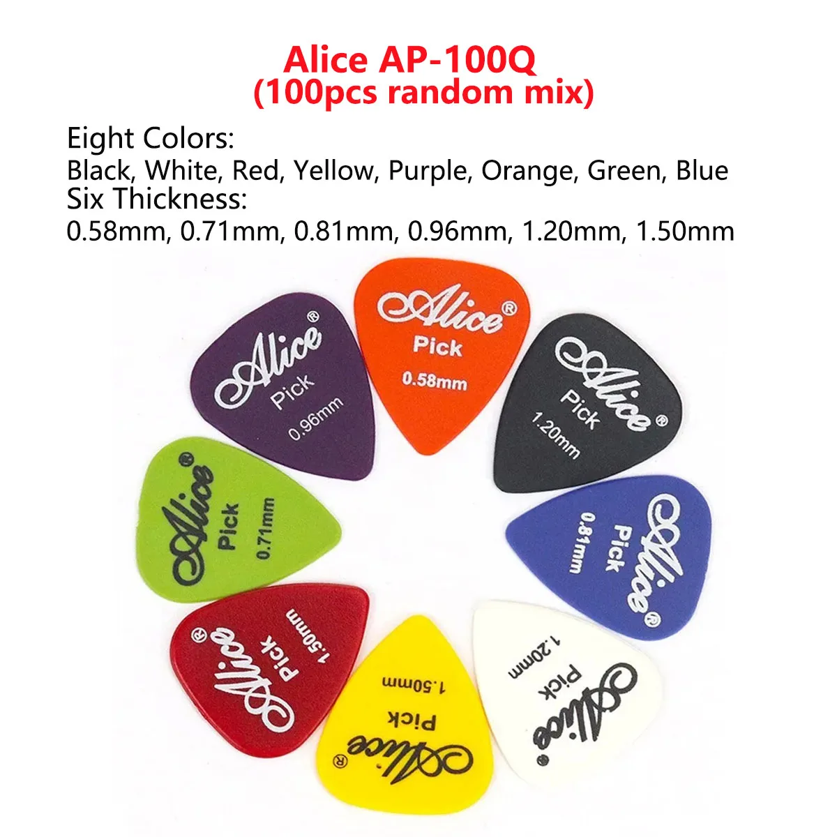 Multicolor Guitar Picks 24/50/100 Pieces Mixed ABS Premium Plastic Guitar Picks for Acoustic Electric Guitars Bass Or Ukulele