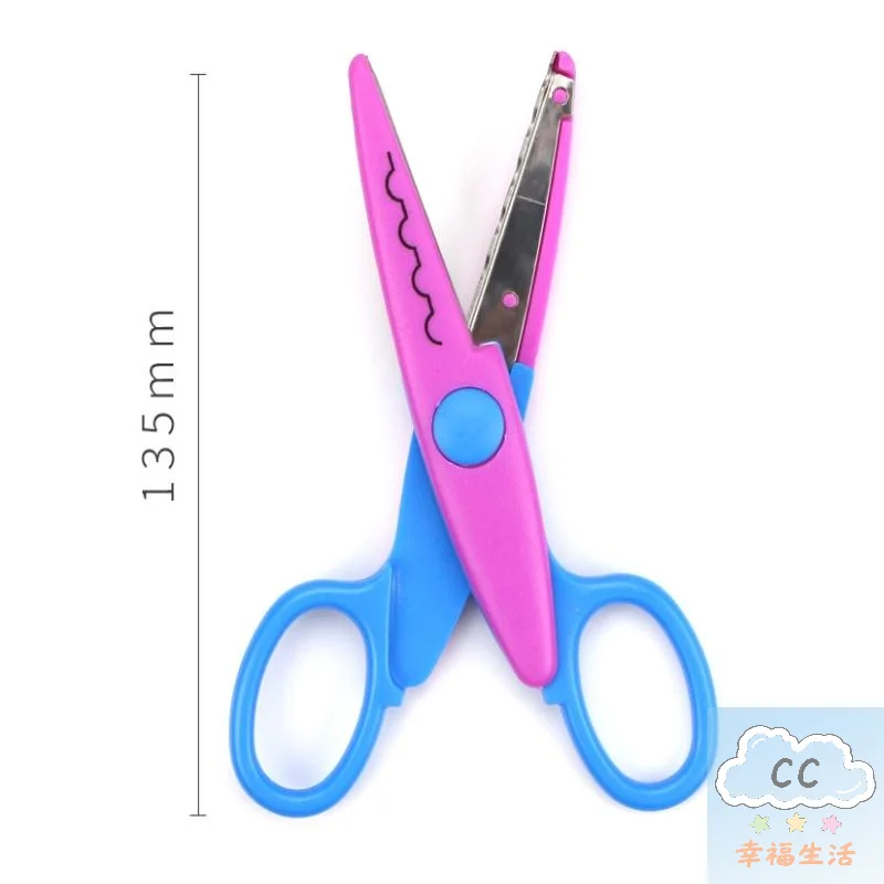 أضيق الحدود مقص الدانتيل نمط متموج صغير مستدير رئيس الأطفال خاص طالب أداة فنية القرطاسية مقص لسكرابوكينغ