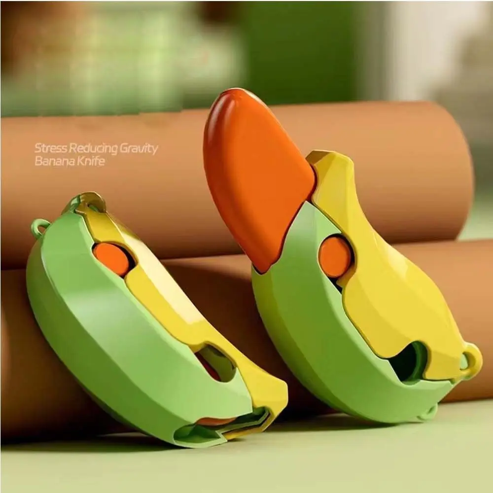 

3D Gravity Banana Decompression Push Card Small Toy 3D Printing Luminous Gravity Radish Mini Model Halloween Gifts