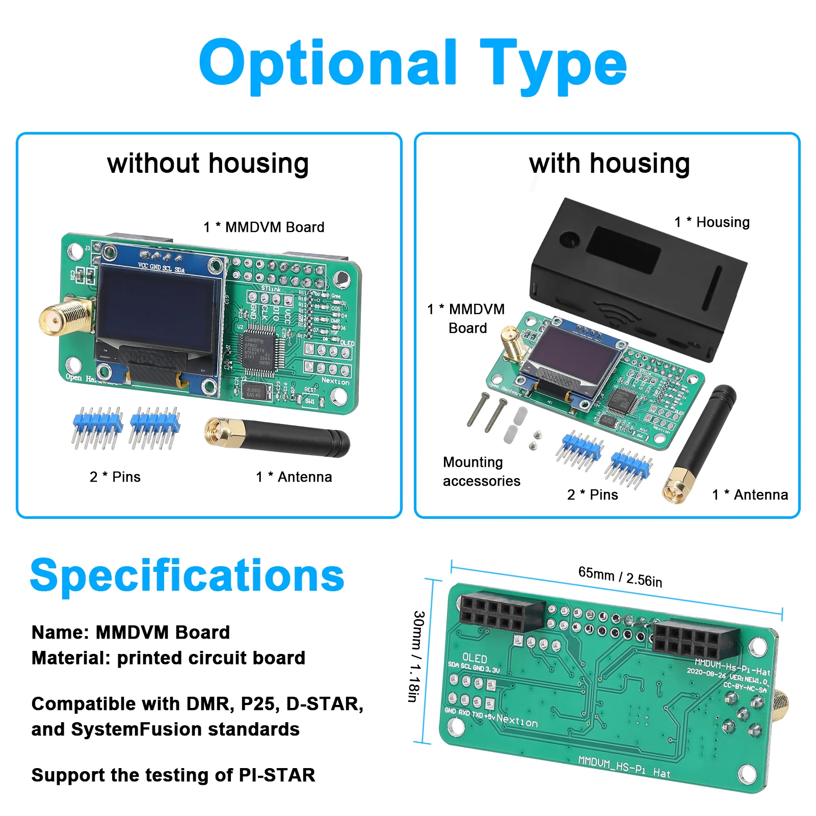 Raspberry Pi MMDVM Digital Hotspot Expansion Board Versatile Amateur and Professional Digital Radio Communications Board