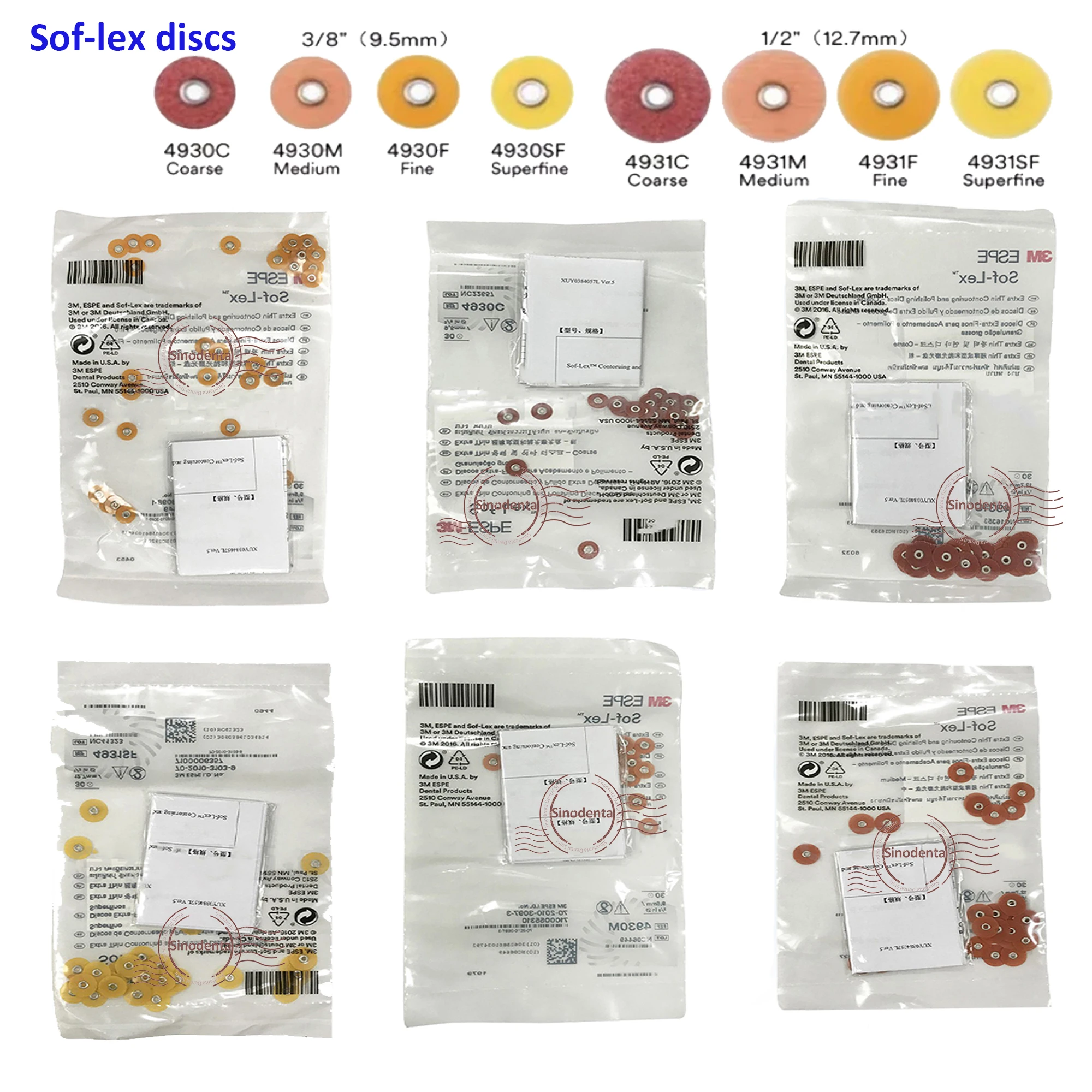 

30Pcs/Bag Original Dental ESPE Sof-Lex Superfine Coarse Extra Thin Contouring Polishing Disc 4930 4931CMF for Dental Restoration
