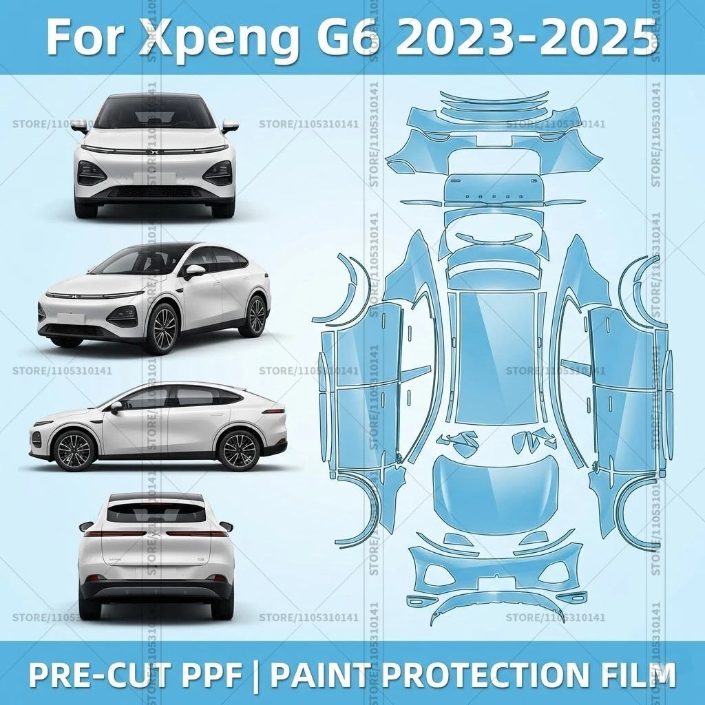 

Для Xpeng G6 2023-2025: Предварительно вырезанная прозрачная защитная пленка PPF для автомобиля, профессиональная автомобильная пленка PPF для всего кузова