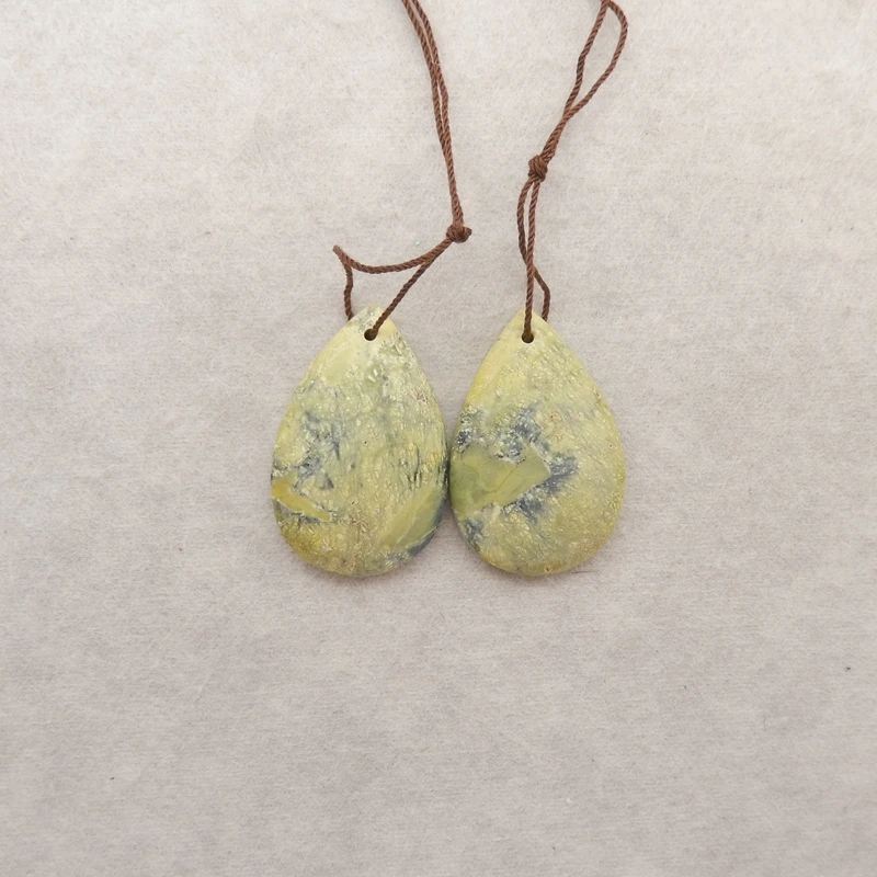 

B & F 2 шт. серпантин серьги кулон бусины из натурального камня 38x25x6 мм 18 г принадлежности для изготовления ювелирных изделий бусины ручной работы для рукоделия