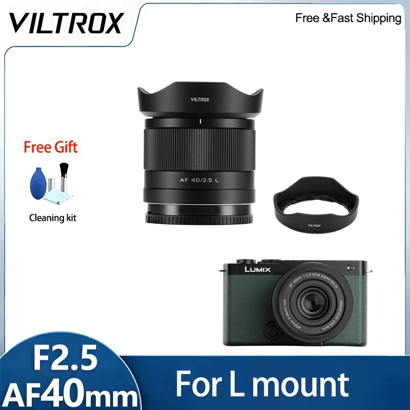 VILTROX AF 40mm F2.5 Air Full Frame L Mount Auto Focus Prime Lens Lightweight Portrait Vlog Camera Lens for Leica SL2 SL3 SL2-S