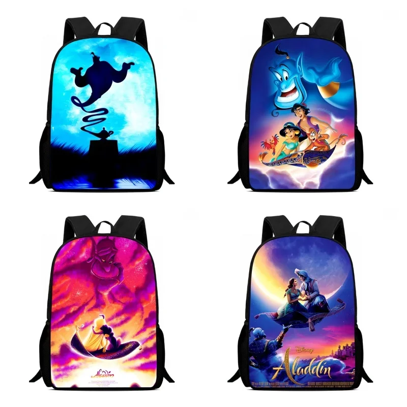 Mochila Aladdin Child School Bags,Cartoon School Backpack for Girls Boys,Durable Light Weight Anime Kids Bag for Kindergarteen