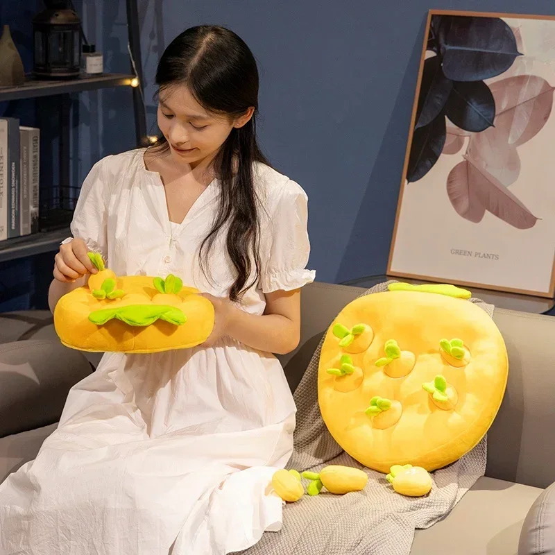 Juguete de peluche de zanahoria de dibujos animados para niños, almohada de muñeca de educación temprana, planta vegetal de rábano, juguete para masticar para mascotas