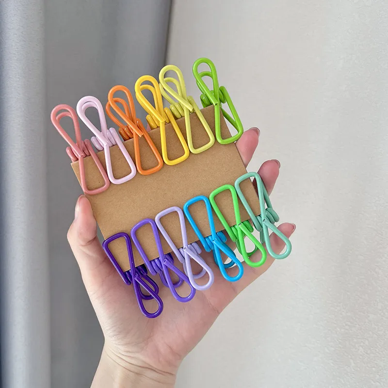 

10 шт./компл., красочные скрепки для бумаг, металлические зажимы для переплета, новинка, канцелярские товары для канцелярских принадлежностей, скрапбукинга, подарочная организация документов