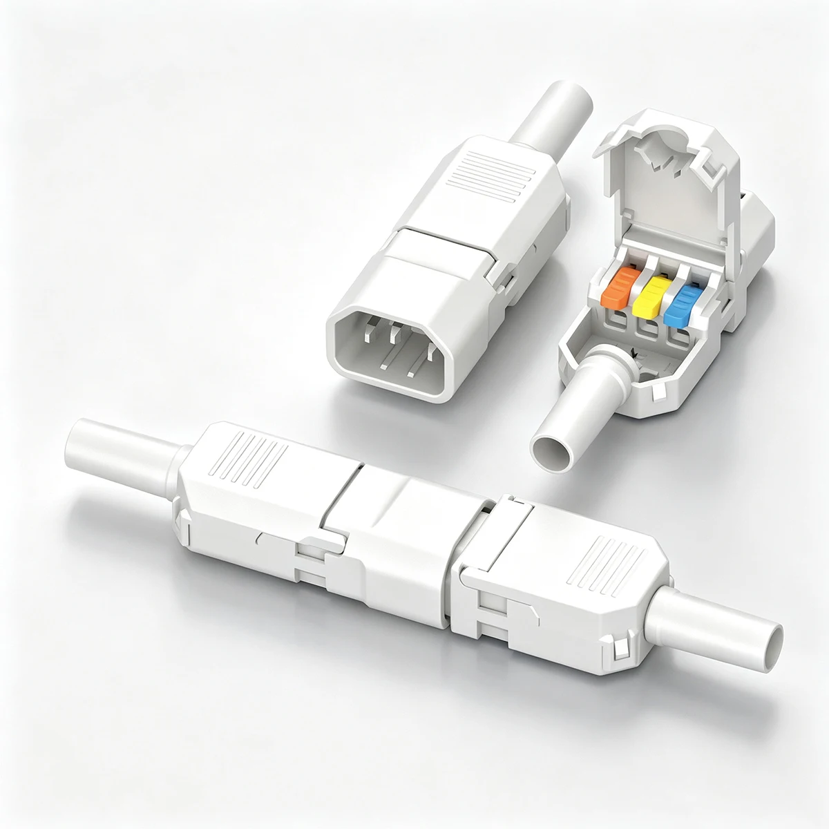 3Pin IEC C13 Terminal Block Power Plug 10A Colorful Lever Male Female Snap Fixing Quick Connection Type Power Adapter Rewireable