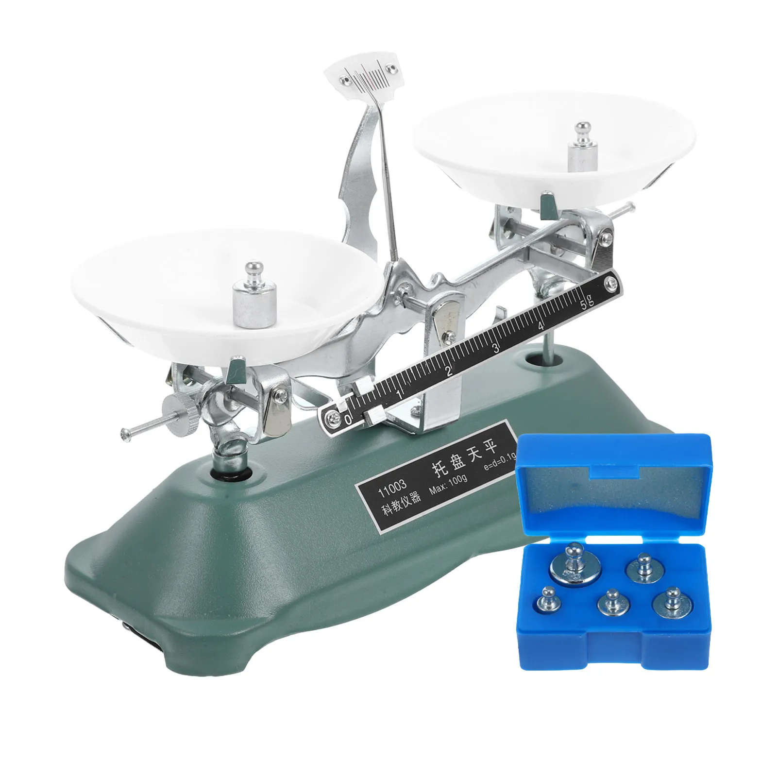 

1Set Tray Balance Stable Physical Experiment Table Balance Educational Physics Test Instrument Clear Scale Metal Base Laboratory