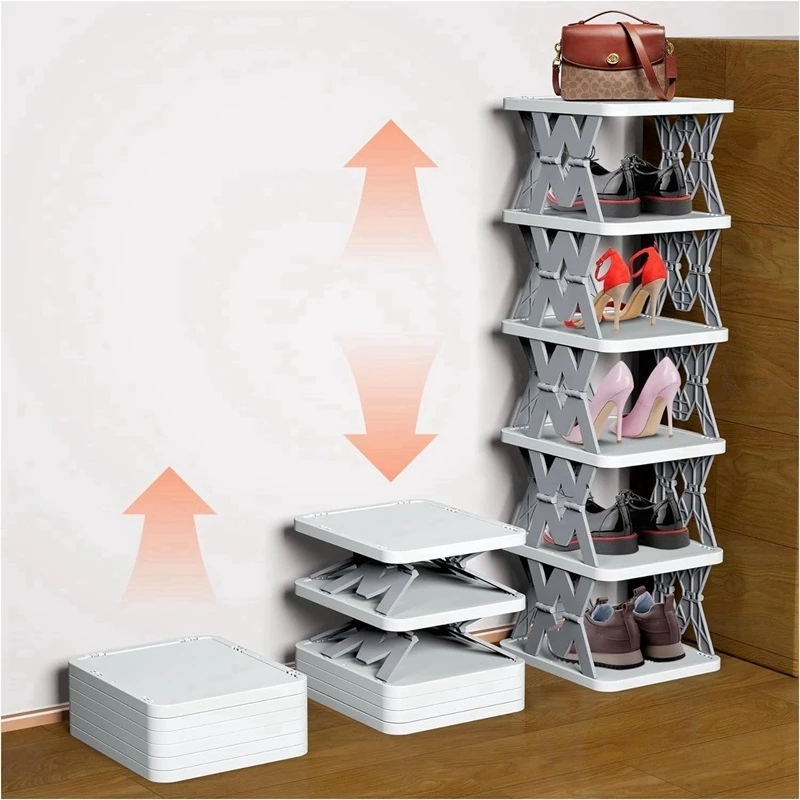 Shoe Rack Without Assembly, Foldable And Saving Space, Vertical Shoe Organizer For Bedroom, Entryway Closet