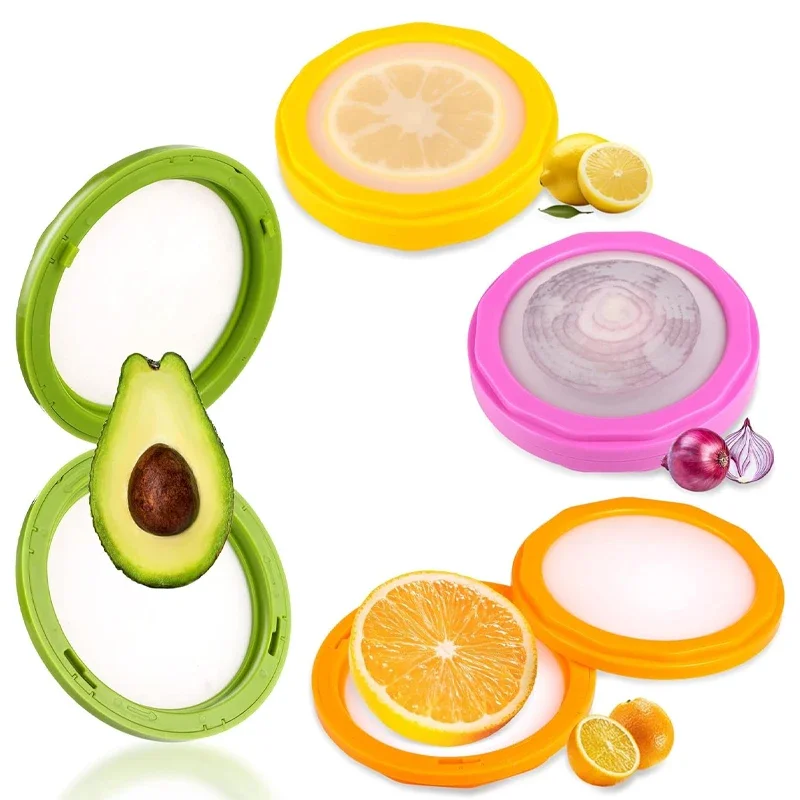1-10PCS Silikon Lebensmittel Lagerung Container Doppelseitige Deckel Mini Kühlschrank Organizer für Obst Gemüse Frisch Halten Küche box