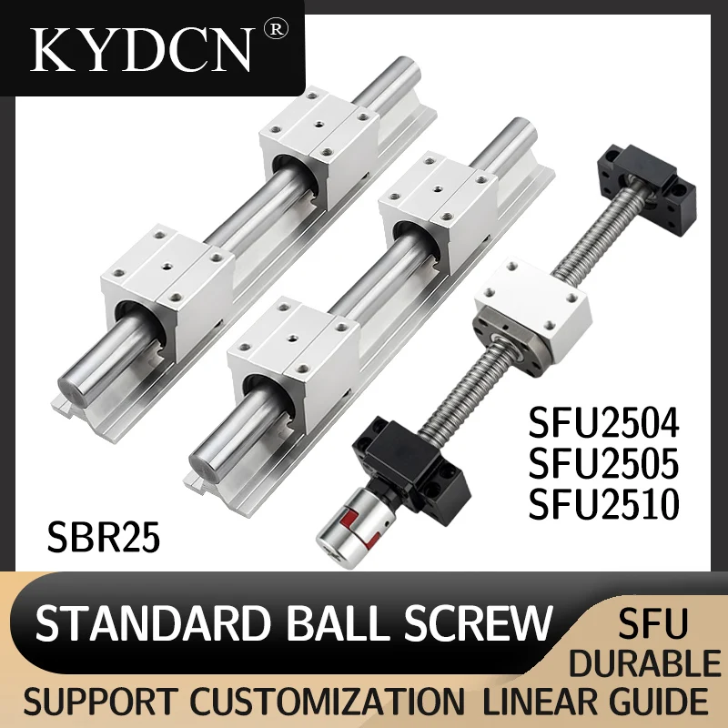 

Ball screw set SFU2504,2505,ball optical shaft guide SBR guide linear guide slide Cylindrical smooth rod slide seat