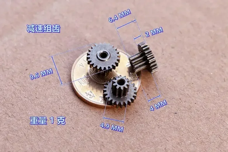 (Brand new) reduction combination gear, piece tooth outer diameter 9.6MM24 teeth, main tooth outer diameter 4.9MM10 teeth 50 pcs