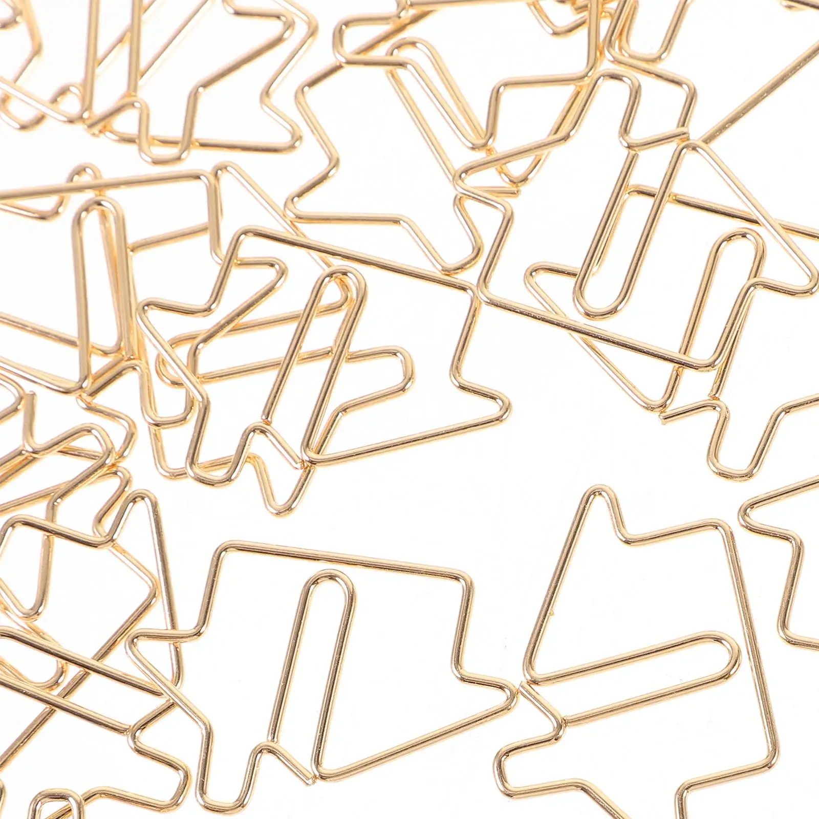 50pcs Metal House Shaped Paper Clips Golden Small Decorative Bookmarks Office Use Cute Mini Clips for Cards Photos Albums